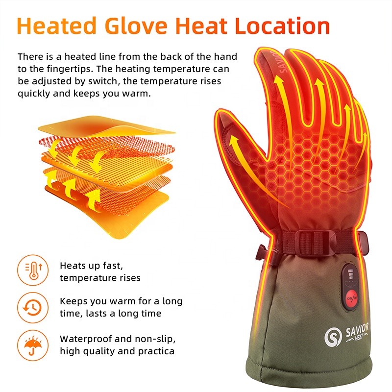 Green 7.4V 3000mAh Outdoor War - Ski Glove Waterproof review and price